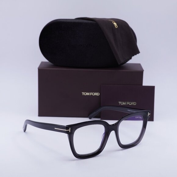 Tom Ford FT5880-B 020 Square Eyeglasses 51mm - Grey/Clear Blue Light Block - Picture 1 of 10